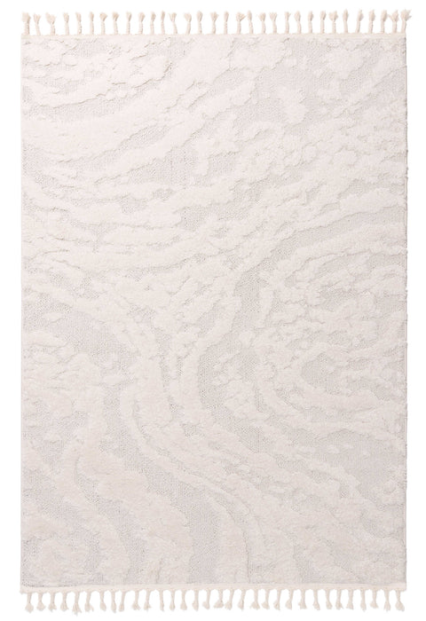 Alturra Ivory Cream Abstract Textured Rug