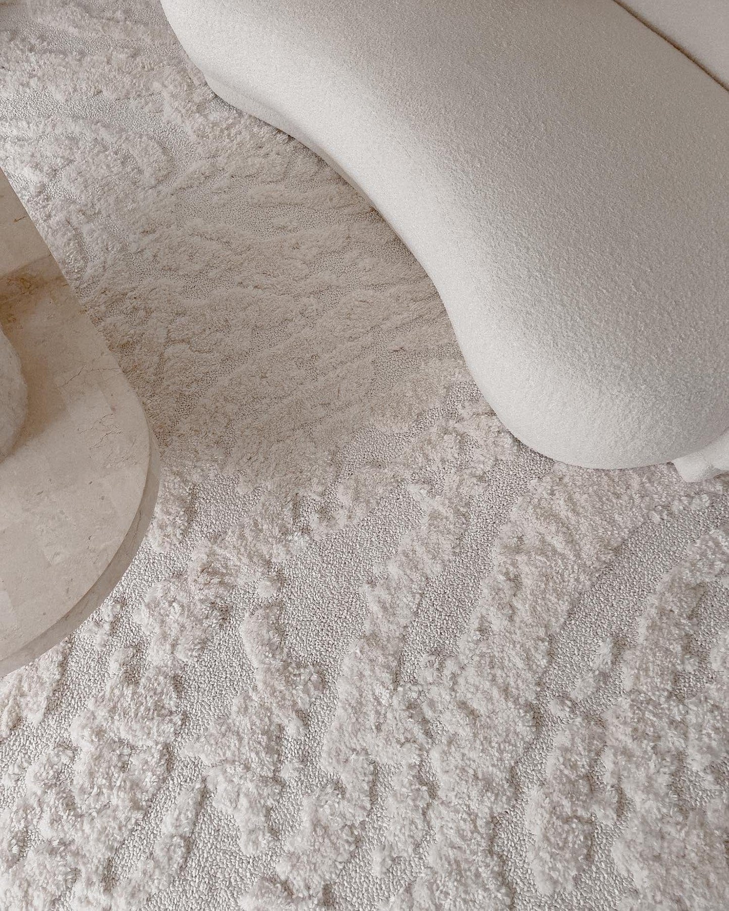 Alturra Ivory Cream Abstract Textured Rug
