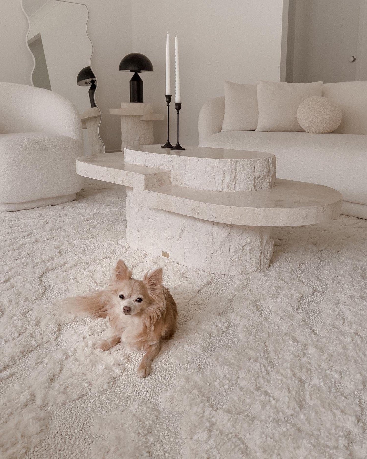 Alturra Ivory Cream Abstract Textured Rug