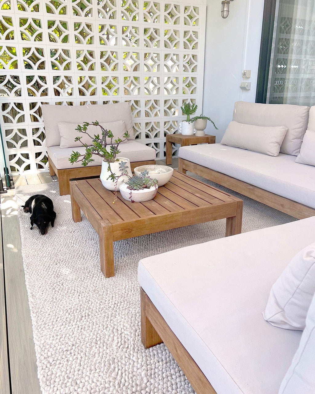 Amaia Light Grey Looped Indoor Outdoor Rug