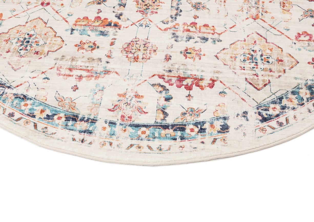 Amanda Multicolour Distressed Transitional Round Rug