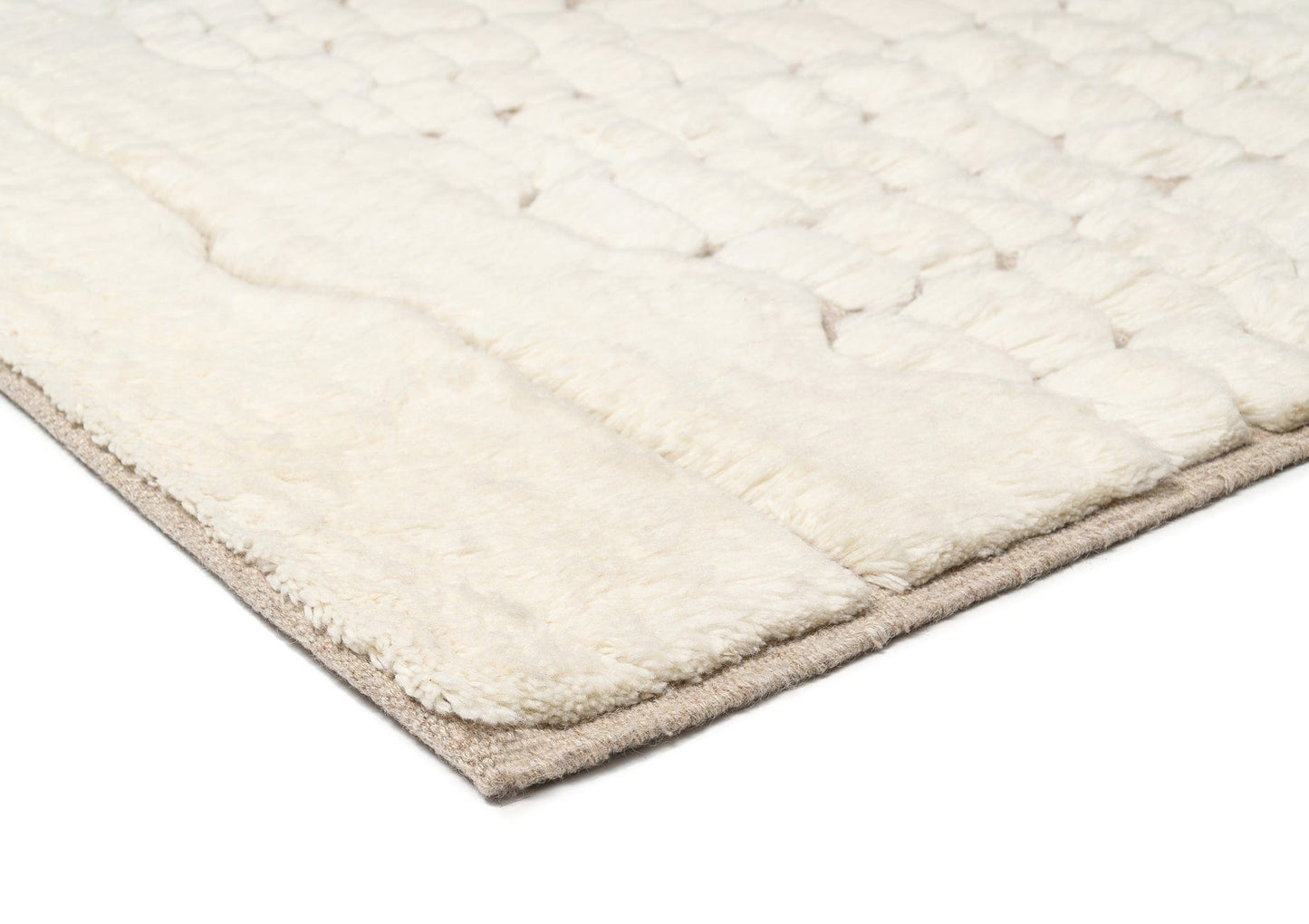 Aminata Ivory Abstract Textured Wool Rug