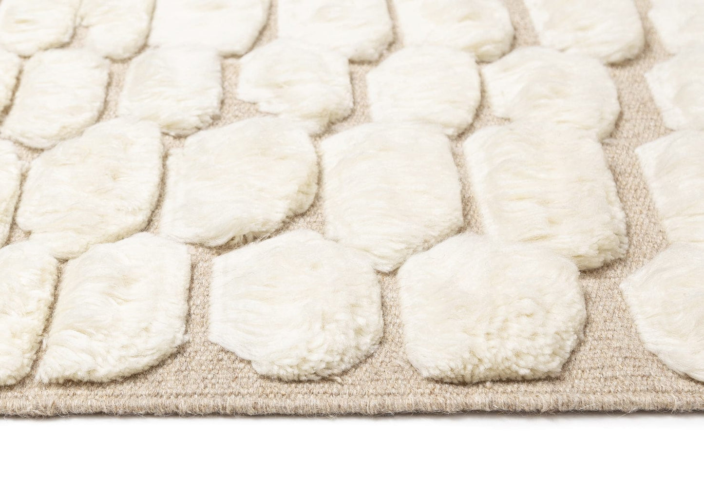 Aminata Ivory Abstract Textured Wool Rug