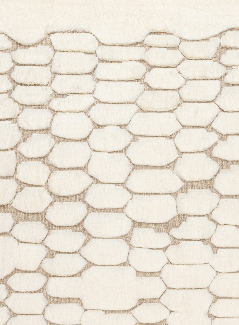 Aminata Ivory Abstract Textured Wool Rug