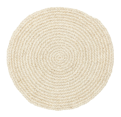 Amparo Bleached Crochet Round Jute Rug