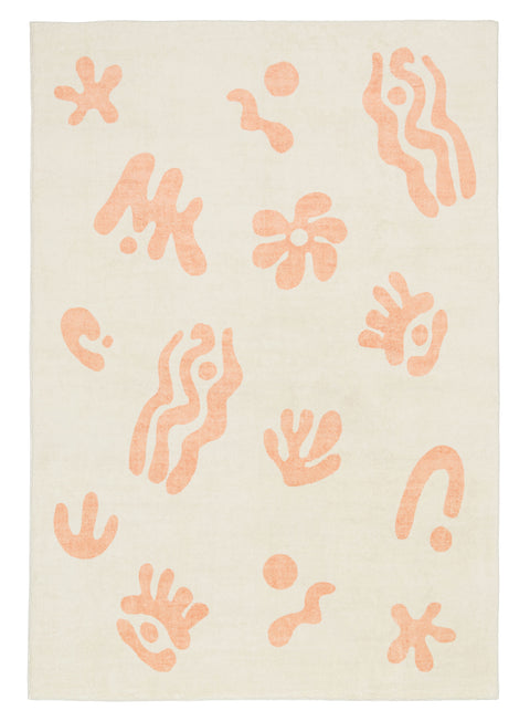 Anadi Peach Abstract Washable Rug