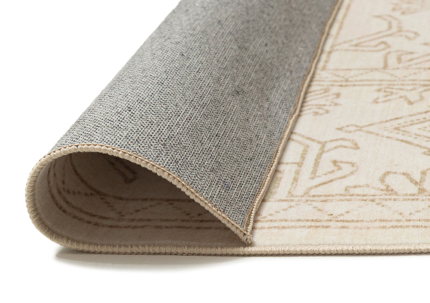 Anais Cream Medallion Washable Rug