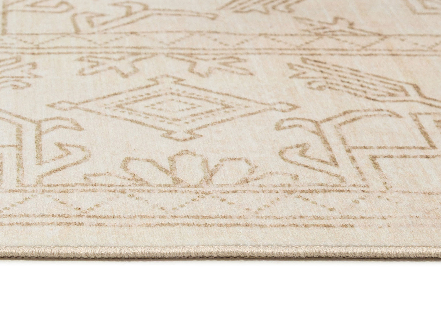 Anais Cream Medallion Washable Rug