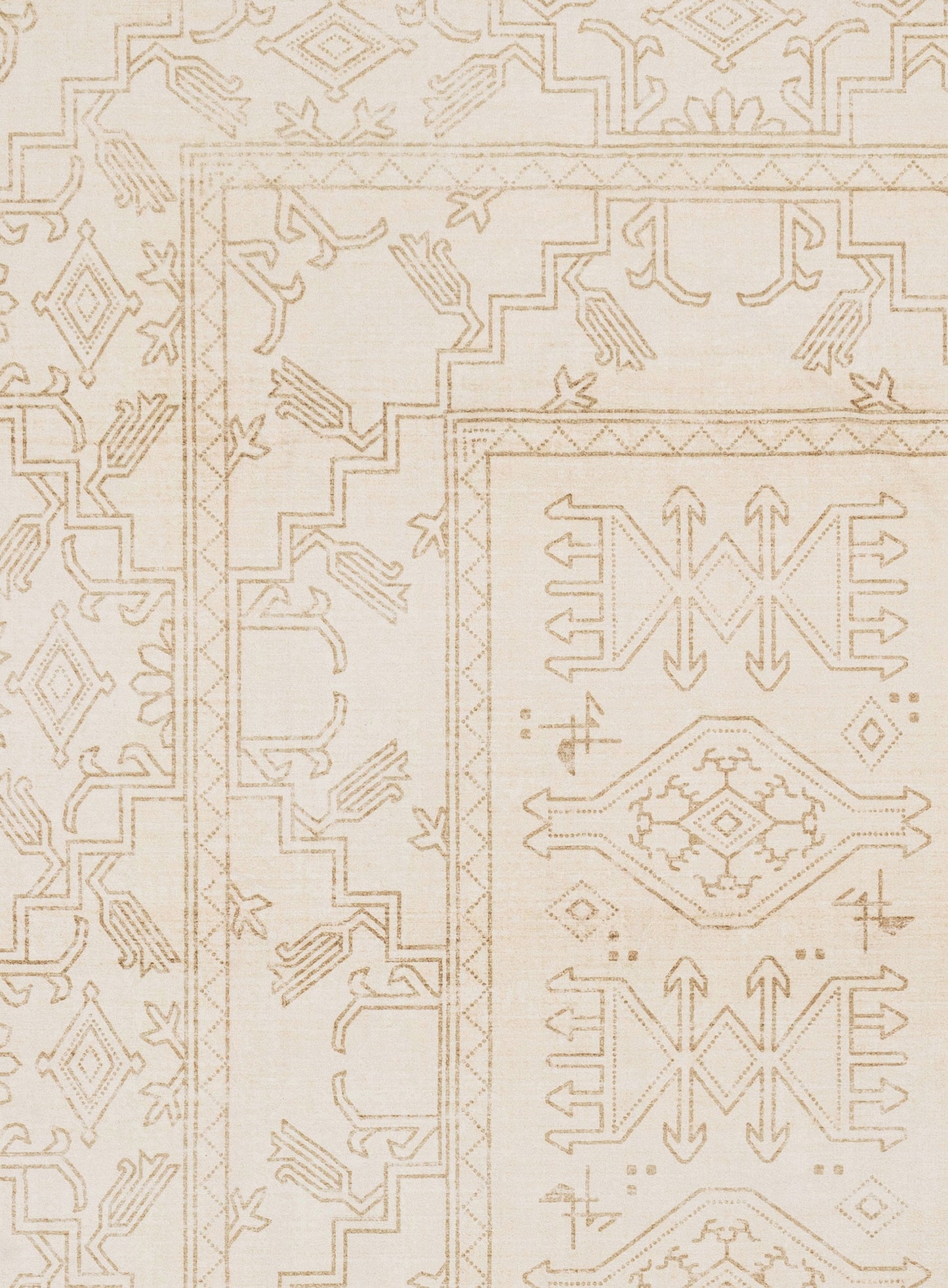 Anais Cream Medallion Washable Rug