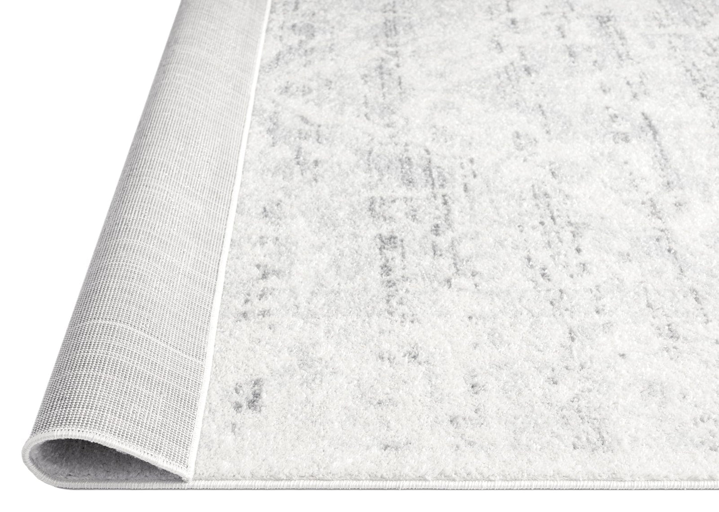 Andra Grey and Ivory Traditional Distressed Rug
