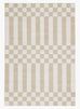 Anette Light Brown and White Checkered and Striped Rug