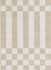 Anette Light Brown and White Checkered and Striped Rug