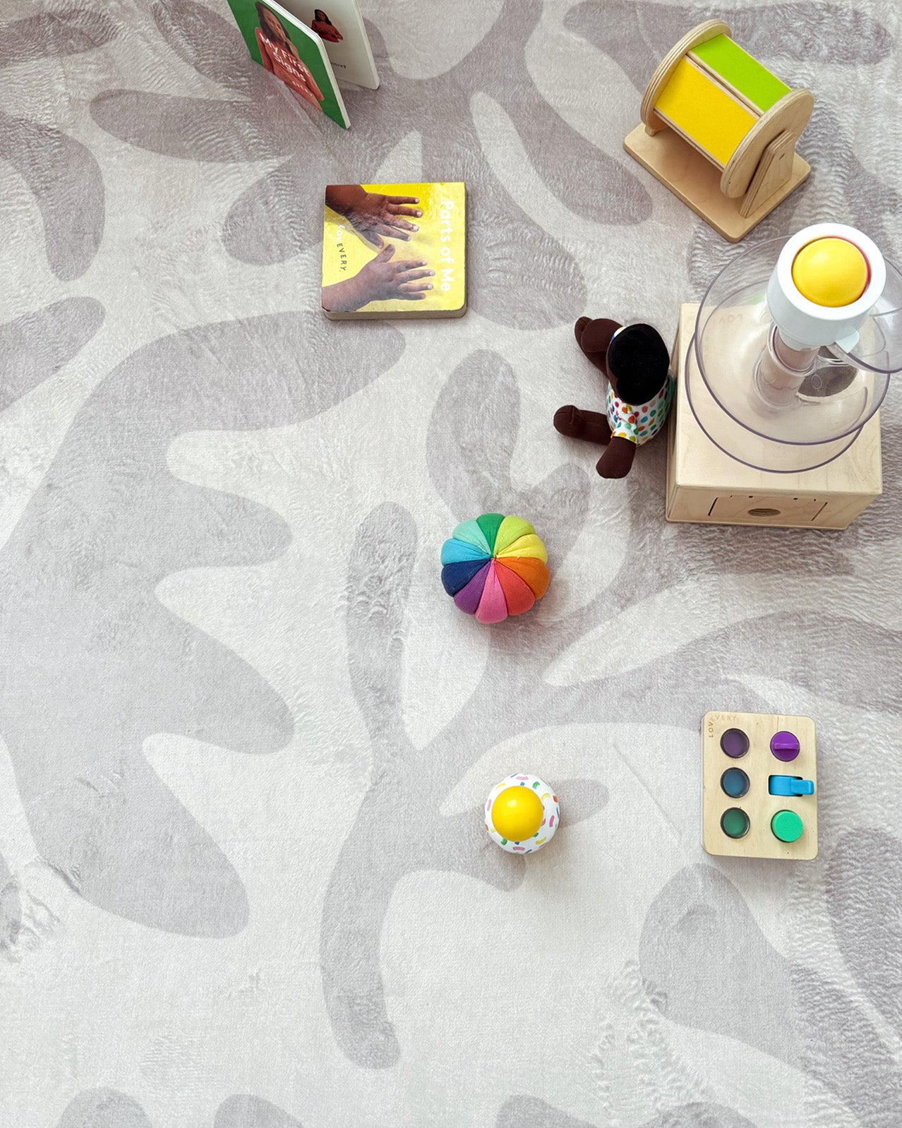 Antem Cream Beige Shapes Rollie Pollie Round Playmat