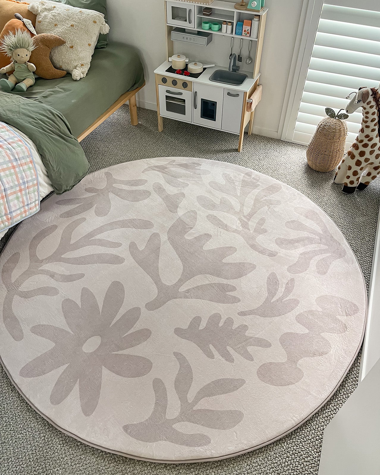 Antem Cream Beige Shapes Rollie Pollie Round Playmat