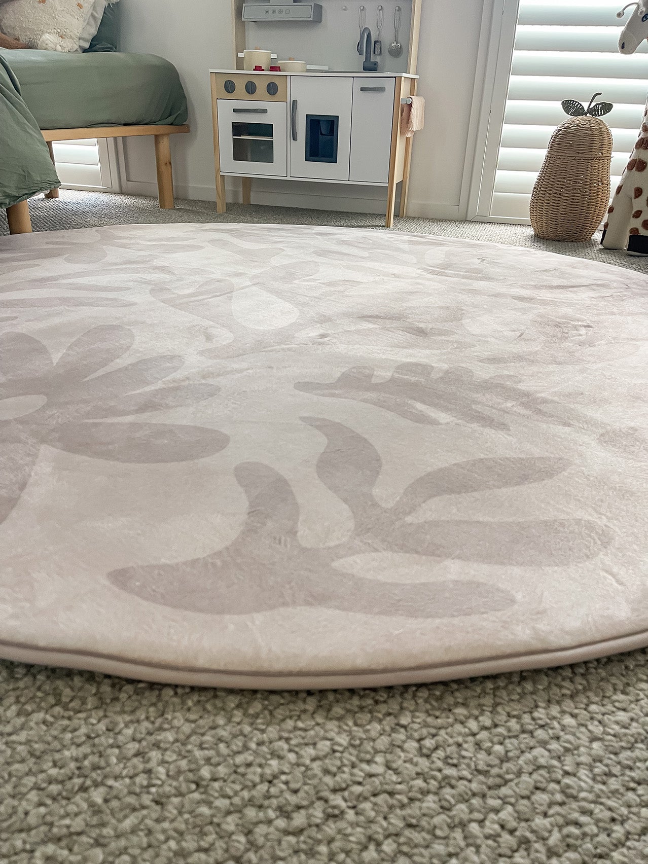 Antem Cream Beige Shapes Rollie Pollie Round Playmat