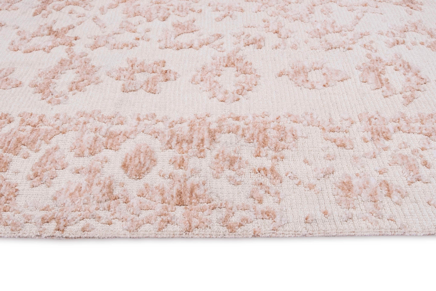Aria Pink and Ivory Floral Transitional Rug