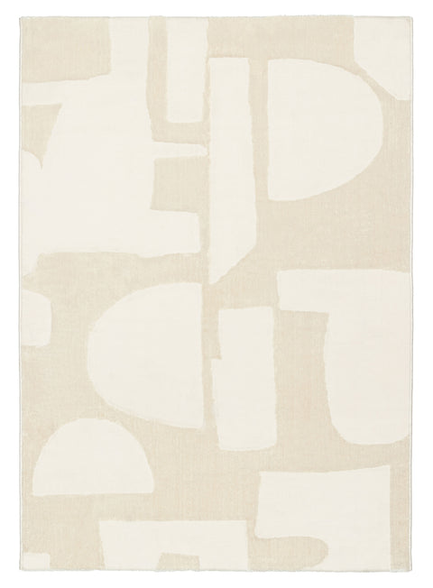 Arisa Neutral Geometric Washable Rug