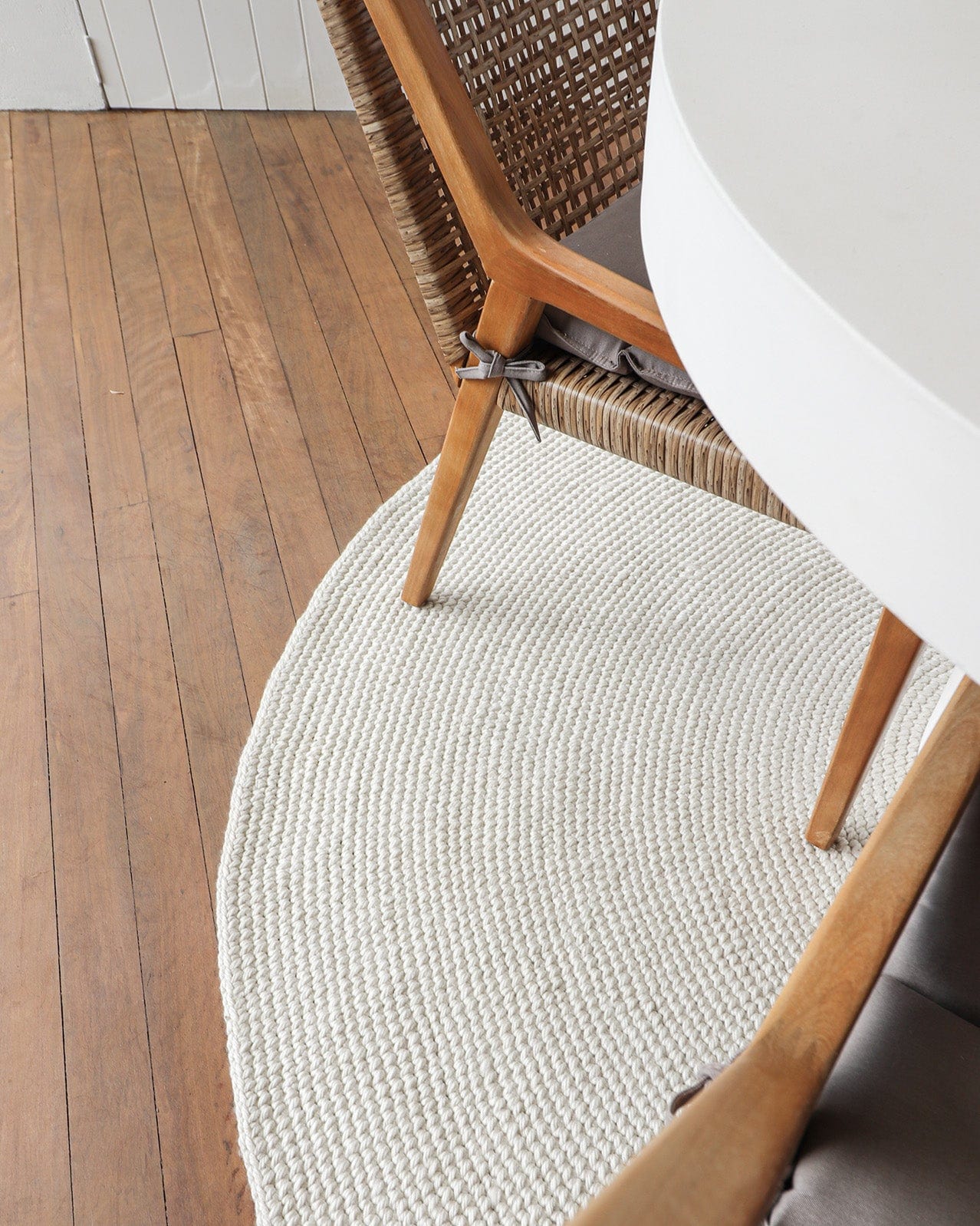 Arlenis Ivory Crochet Indoor Outdoor Round Rug