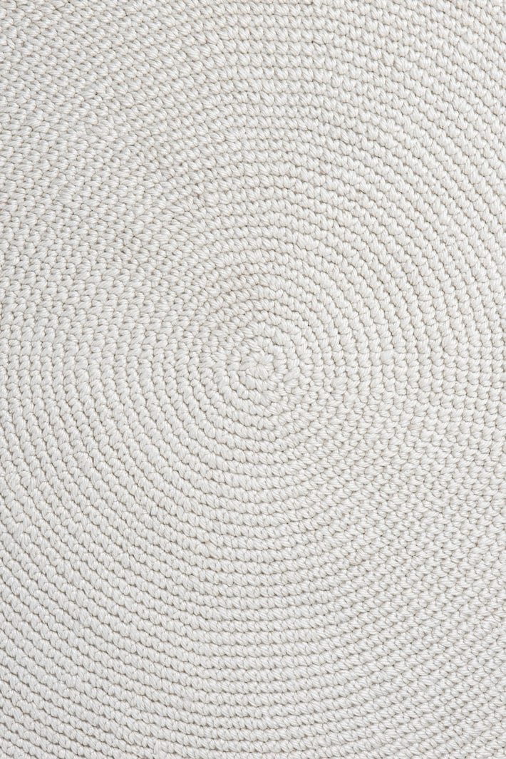 Arlenis Ivory Crochet Indoor Outdoor Round Rug