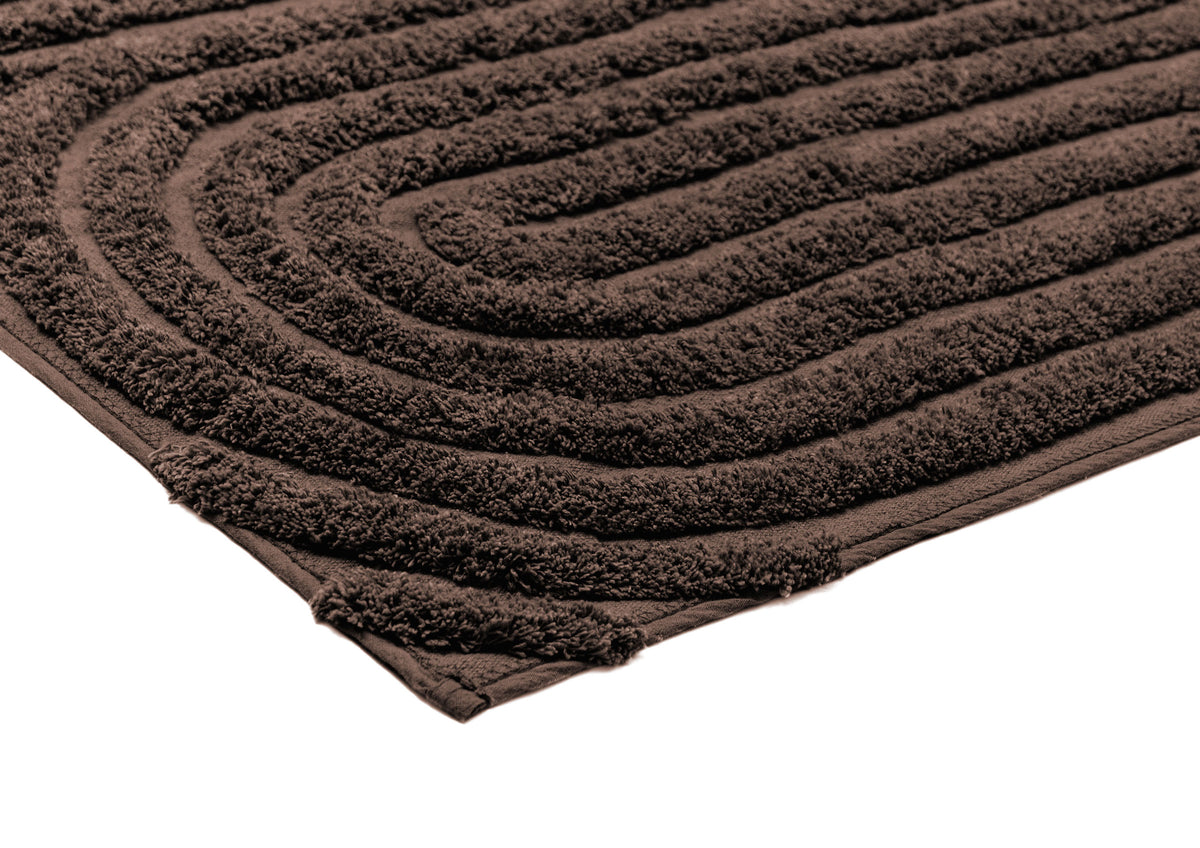 Arsinoe Cocoa Brown Arch Cotton Bath Mat