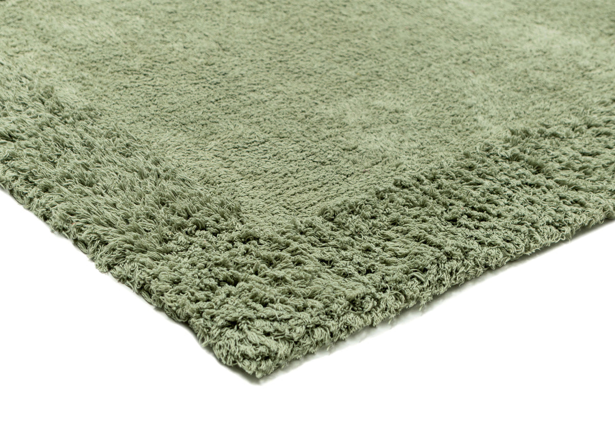 Arwen Green Shag Border Bath Mat