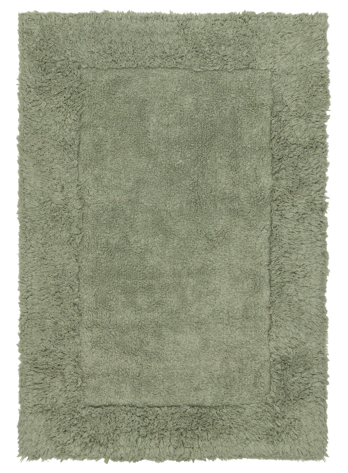 Arwen Green Shag Border Bath Mat