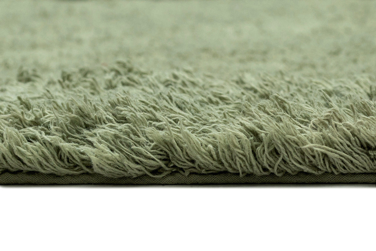 Arwen Green Shag Border Bath Mat