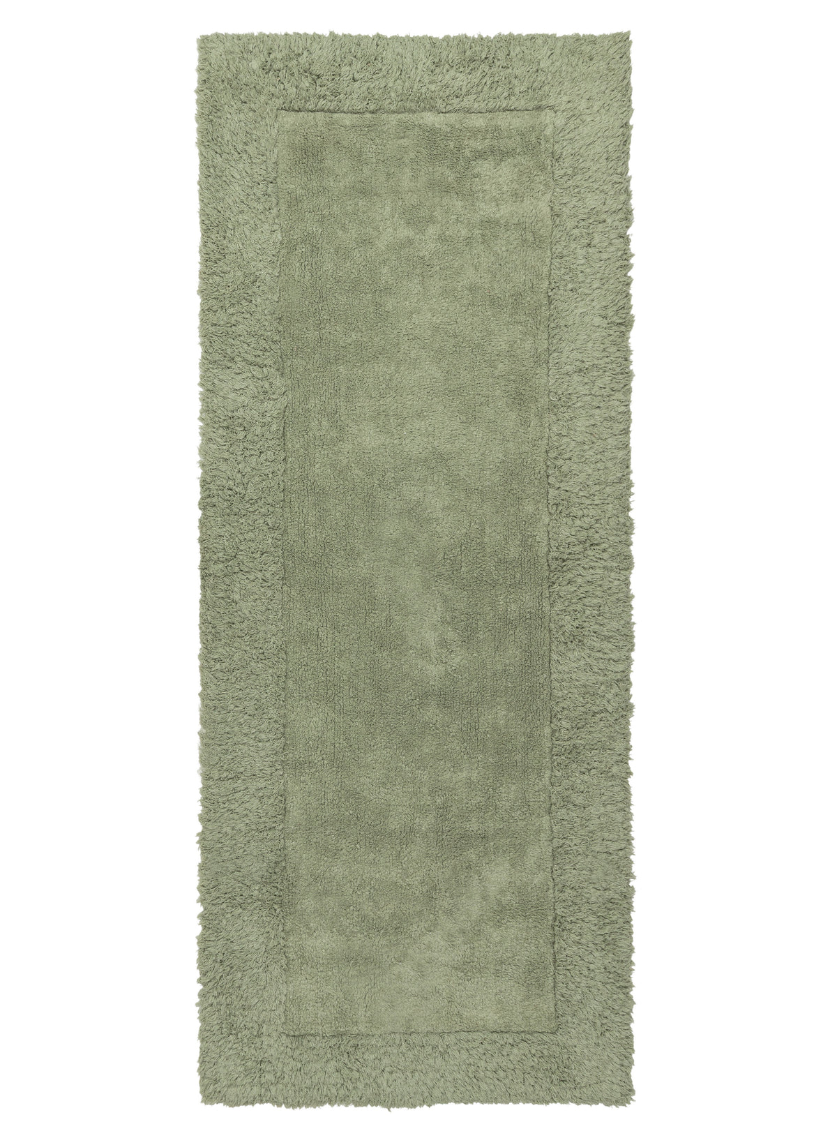 Arwen Green Shag Border Bath Mat
