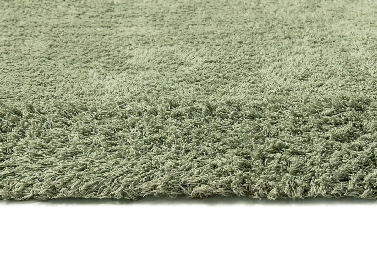 Arwen Green Shag Border Bath Mat