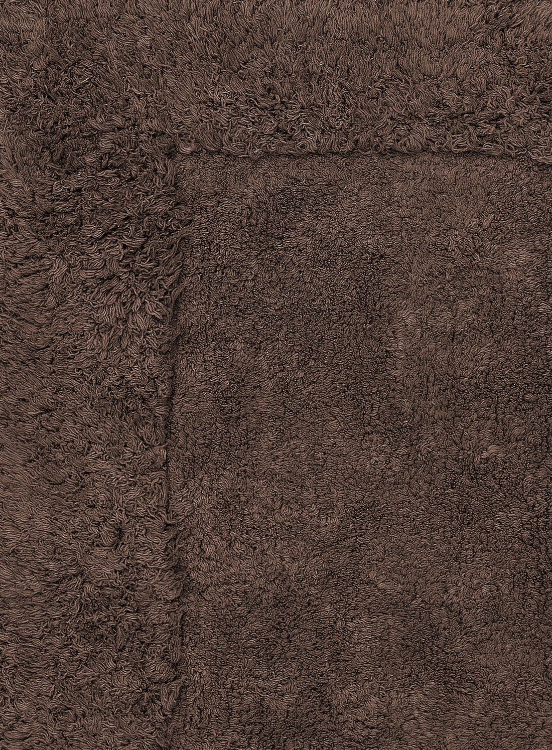 Astrid Cocoa Brown Shag Border Bath Mat