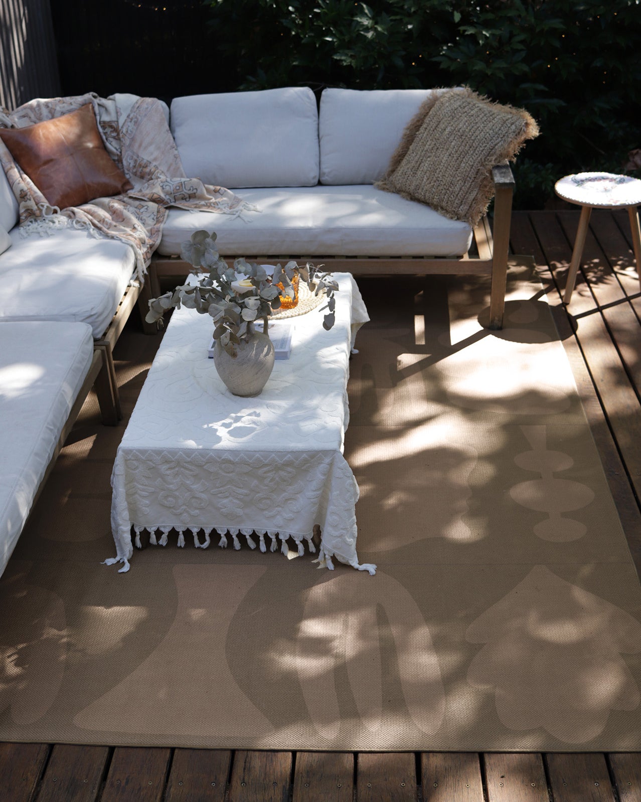 Aswati Brown Graphic Indoor Outdoor Washable Rug