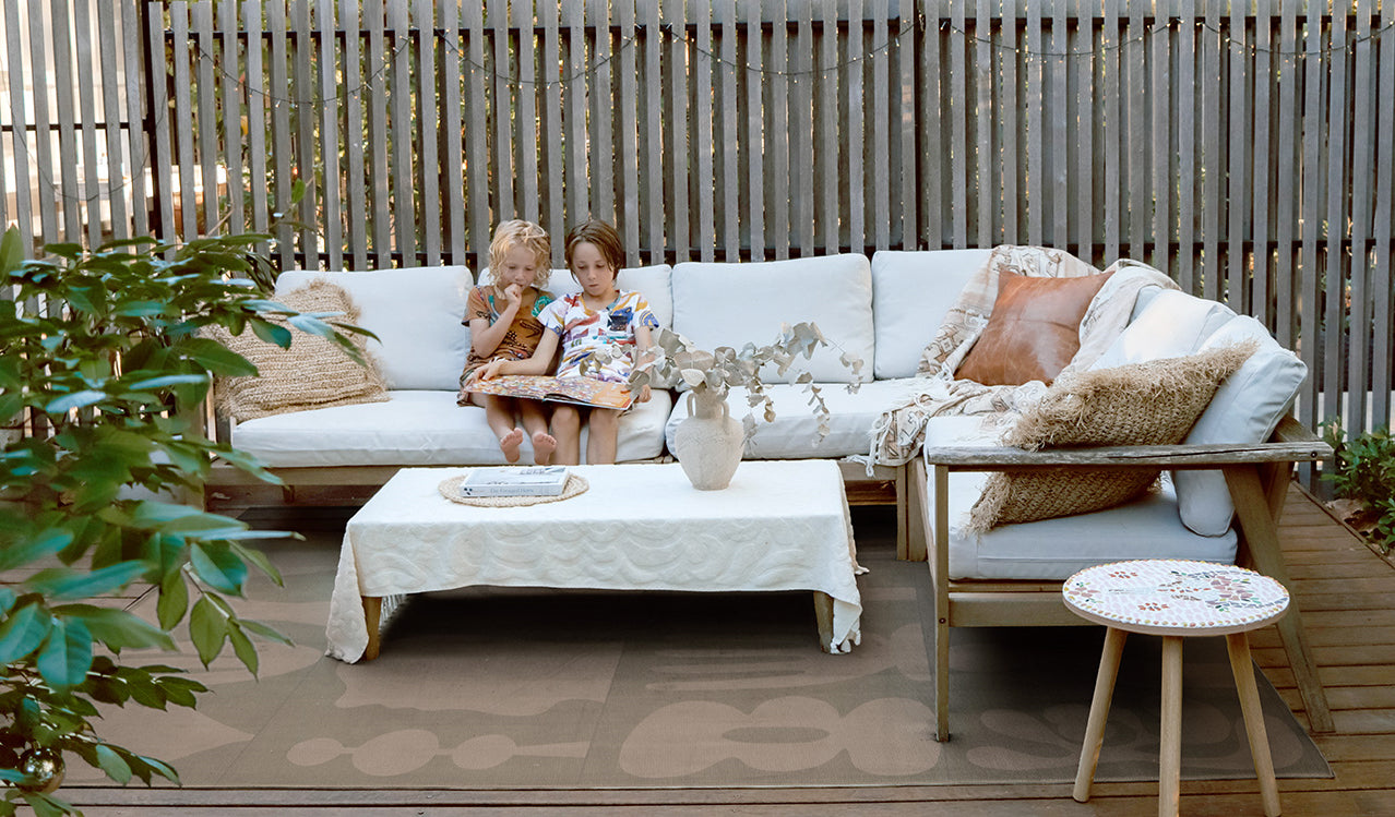Aswati Brown Graphic Indoor Outdoor Washable Rug