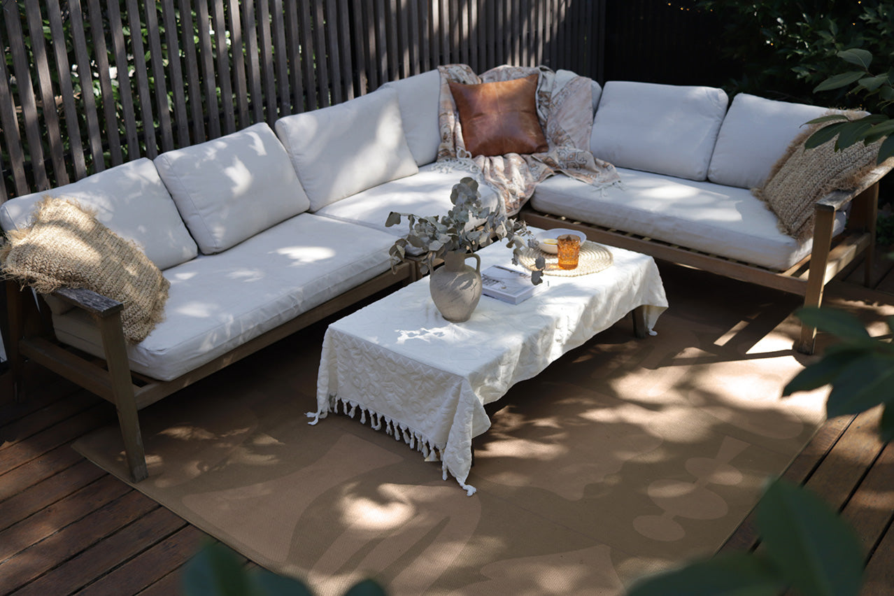 Aswati Brown Graphic Indoor Outdoor Washable Rug