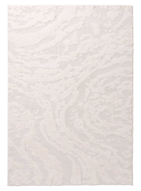 Aurora Ivory Cream Abstract Textured Rug