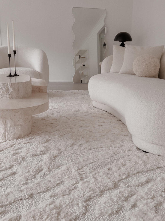 Aurora Color Rug Aurora Ivory Cream Abstract Textured Rug