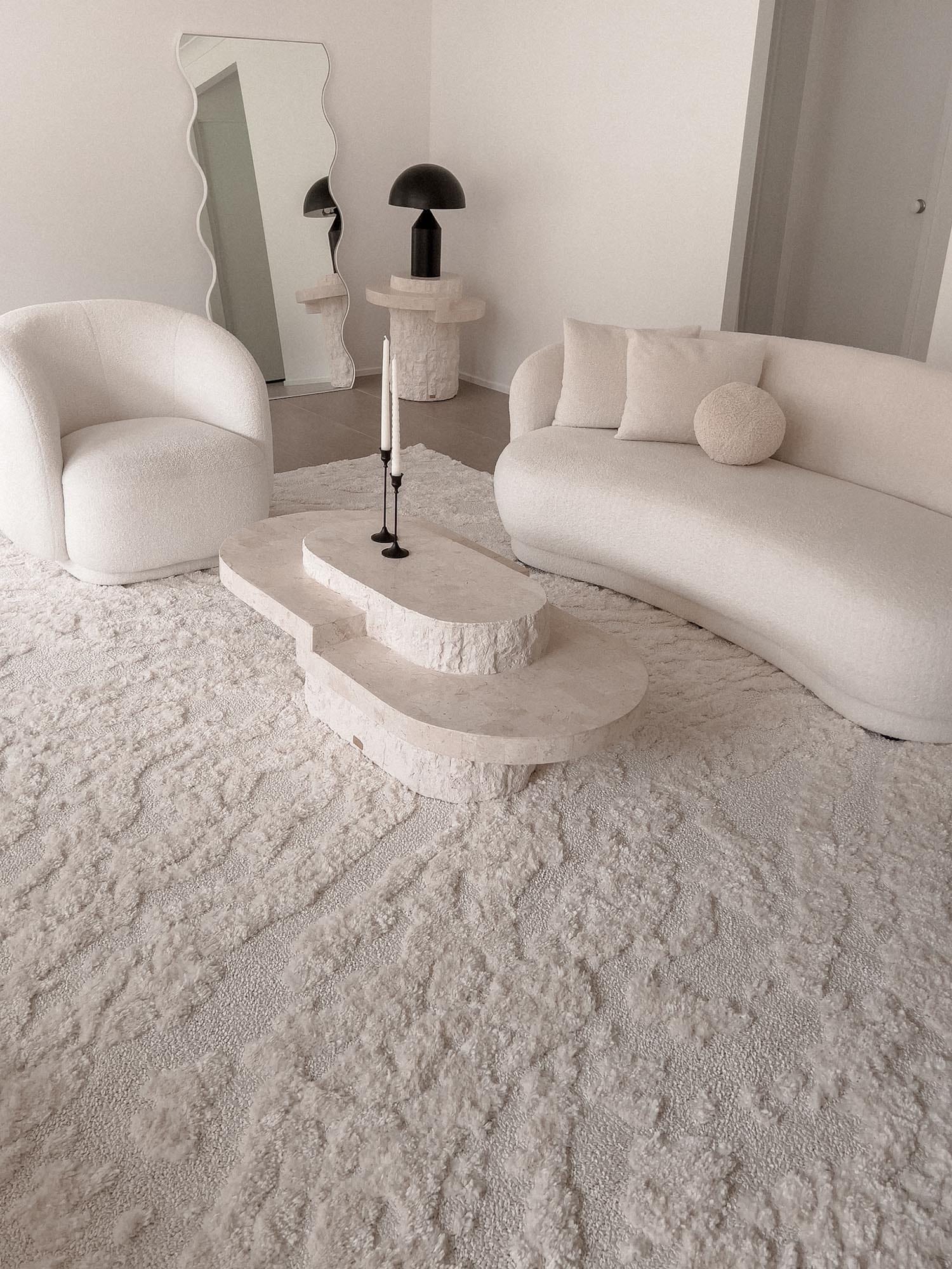 Aurora Color Rug Aurora Ivory Cream Abstract Textured Rug
