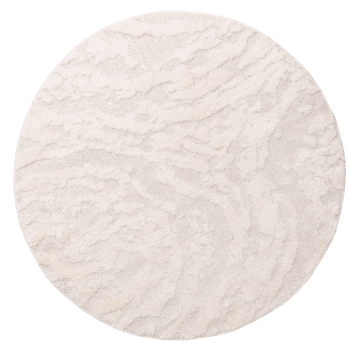 Texture Round Rug Complex Aurora Ivory Cream Abstract Textured Round Rug