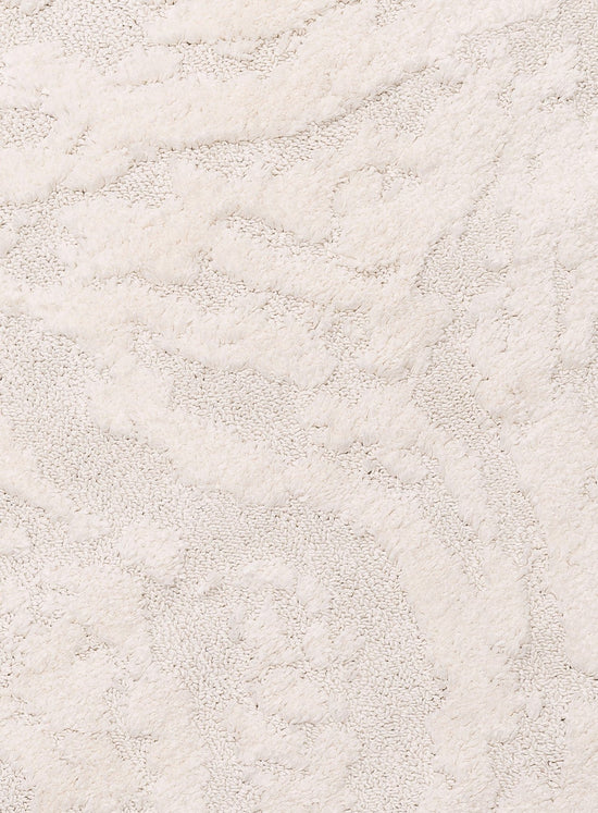 Aurora Ivory Cream Abstract Textured Round Rug