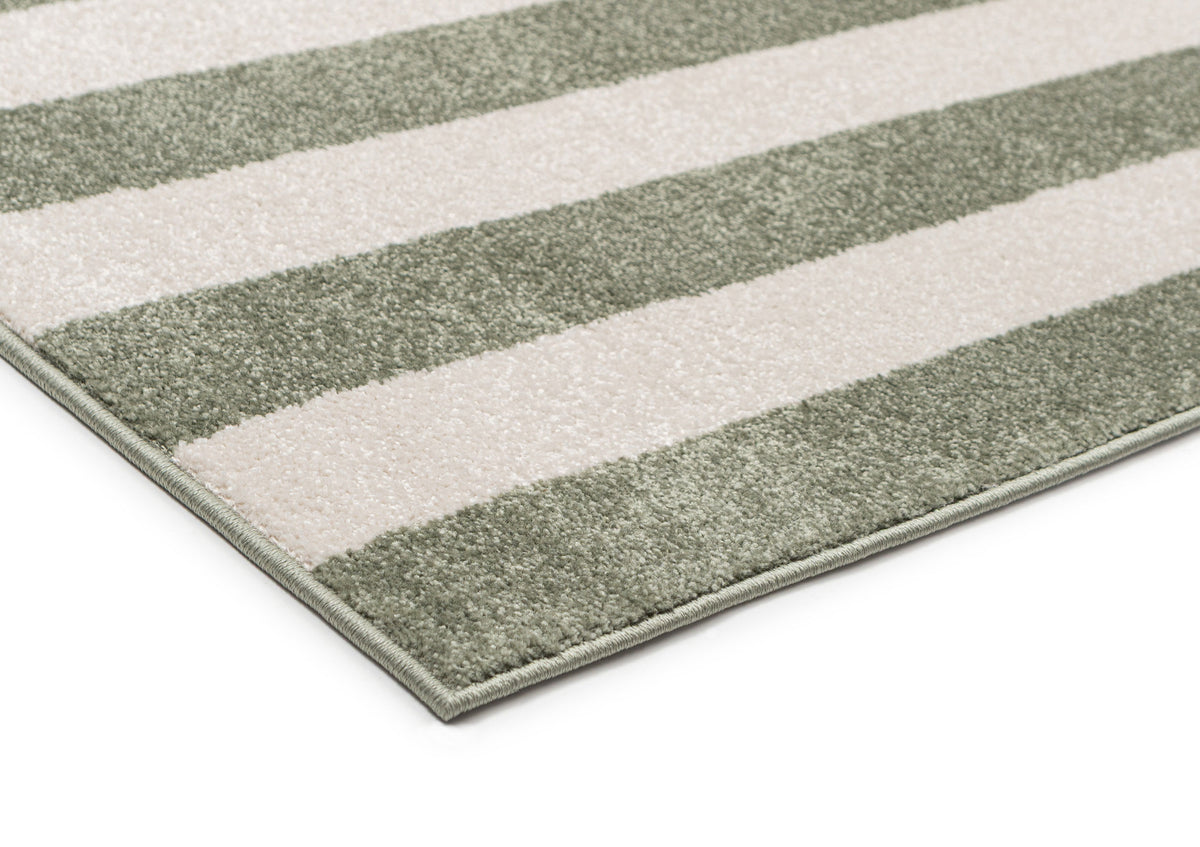 Aveline Green Striped Rug