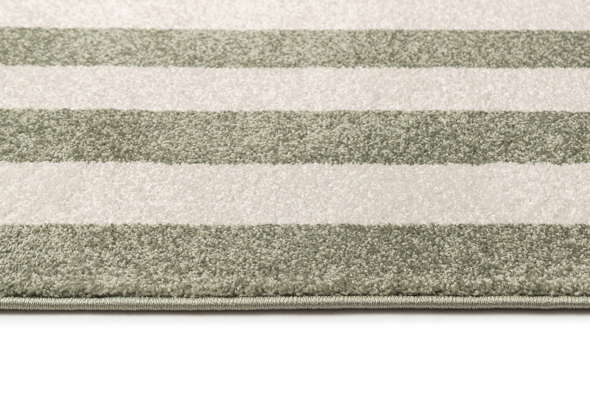 Aveline Green Striped Rug