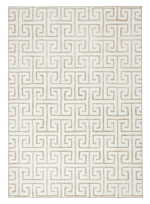 Ayat Beige Cream Indoor Outdoor Washable Rug