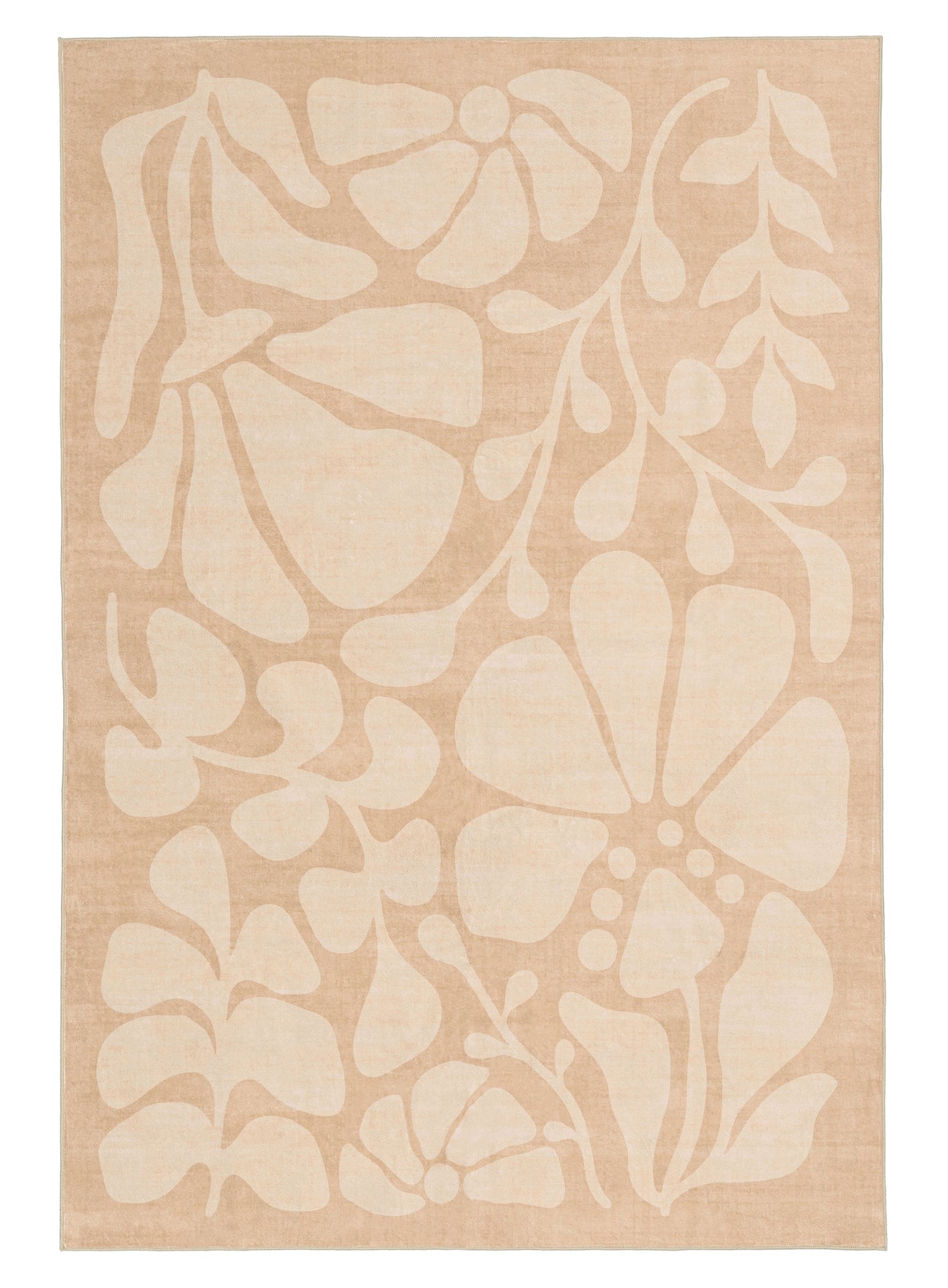 Ayesha Brown Floral Washable Rug
