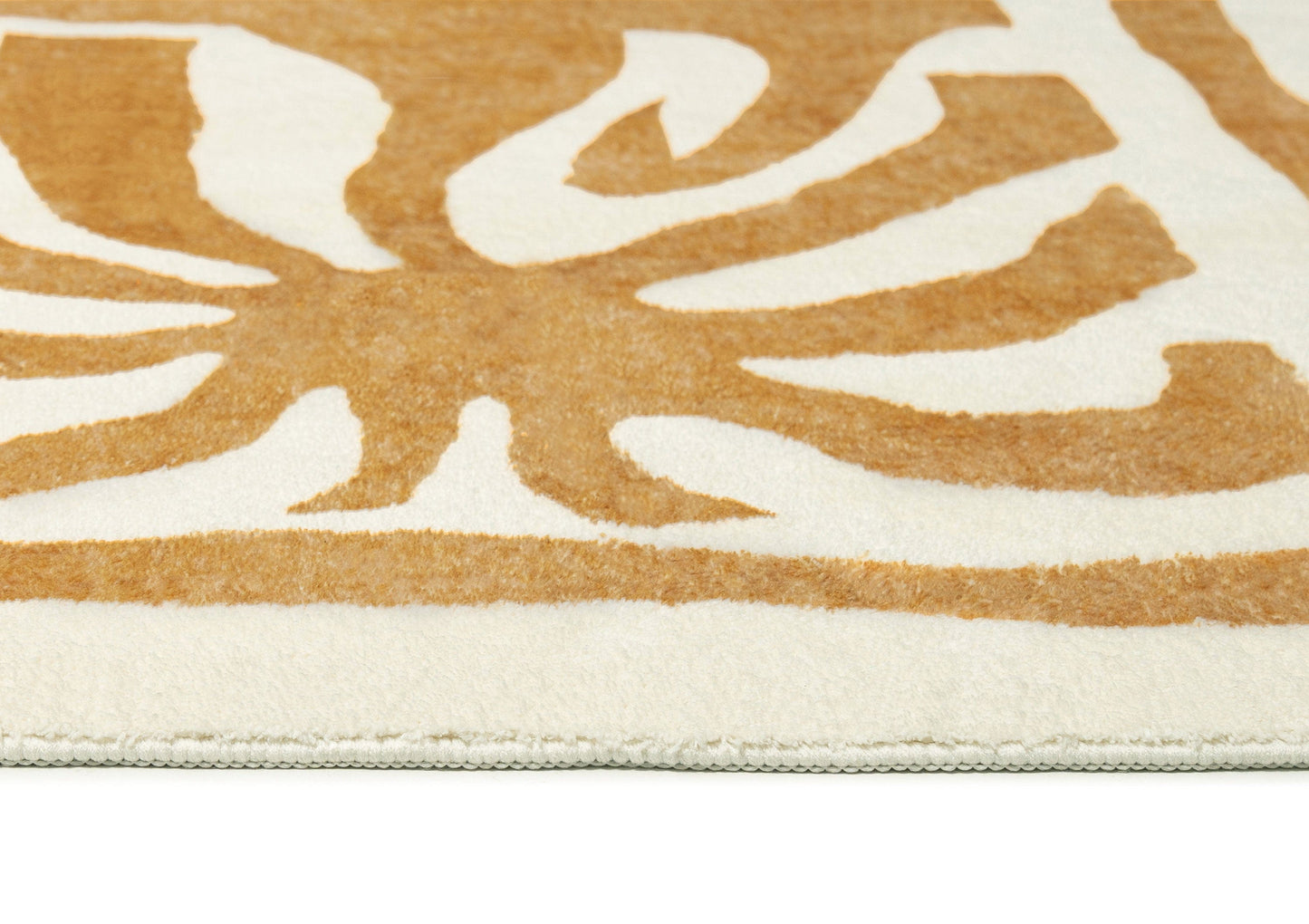 Azalea Brown Tan Waves and Palms Washable Rug