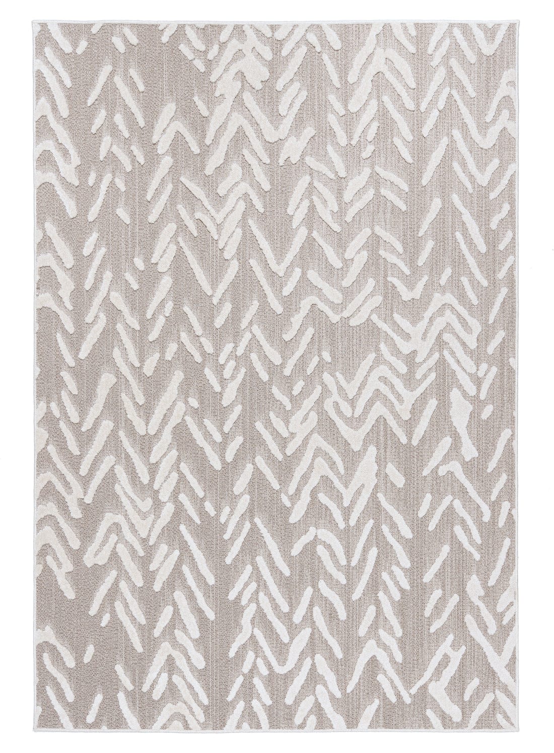 Bailey Beige and Ivory Modern Indoor Outdoor Rug