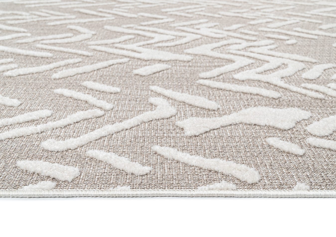 Bailey Beige and Ivory Modern Indoor Outdoor Rug