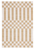 Batini Brown and White Checkered and Striped Rug