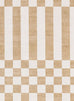 Batini Brown and White Checkered and Striped Rug