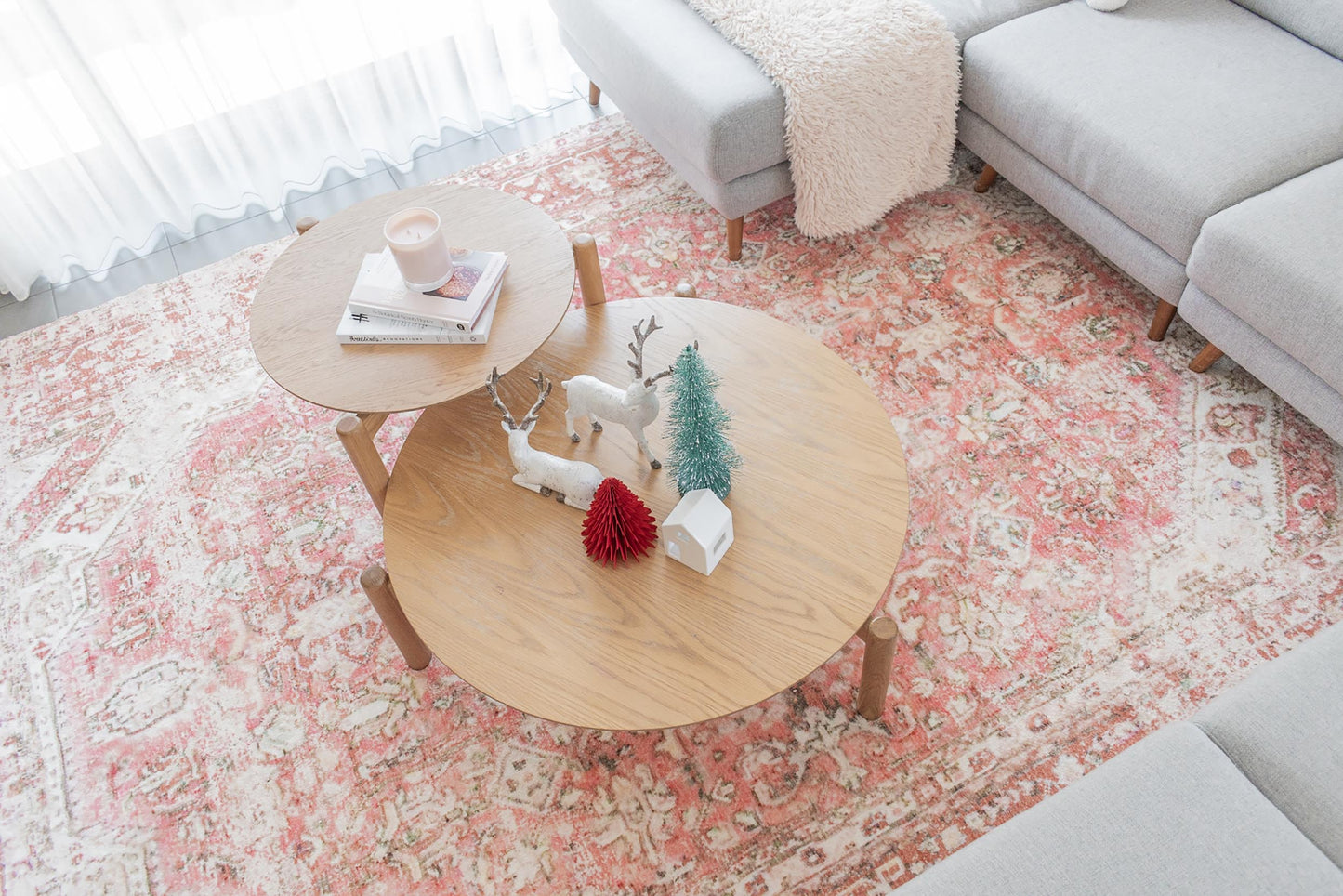 Beatrice Peach Transitional Washable Rug