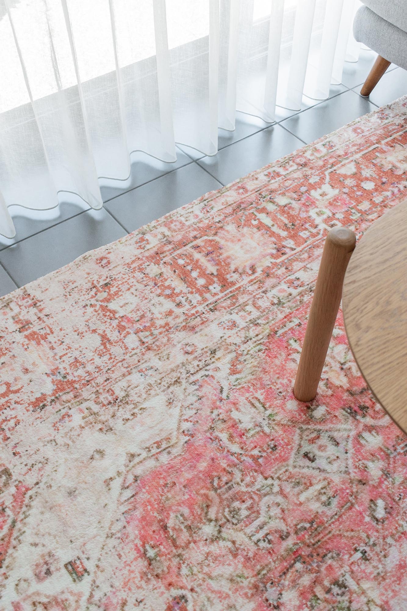 Beatrice Peach Transitional Washable Rug
