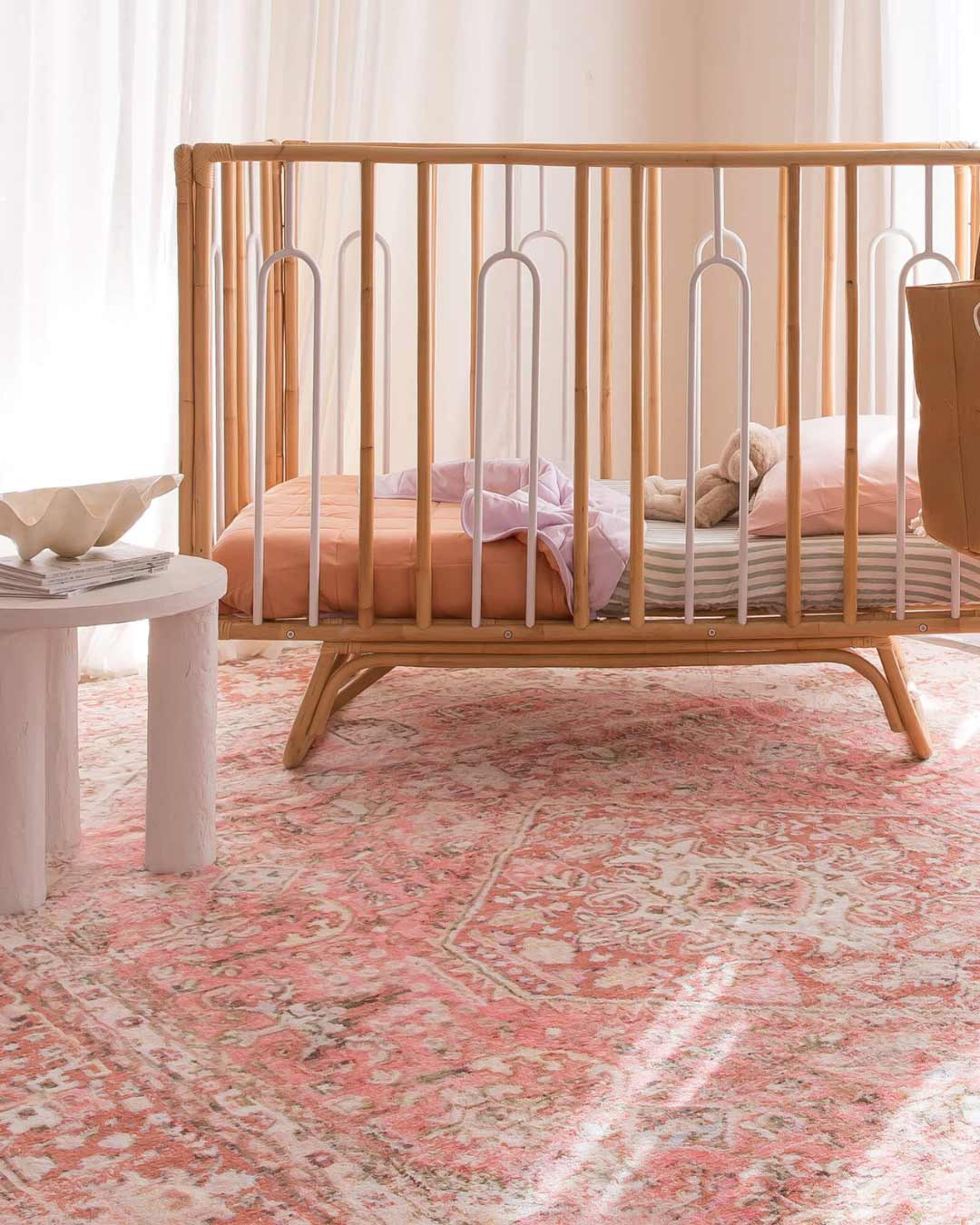 Beatrice Peach Transitional Washable Rug